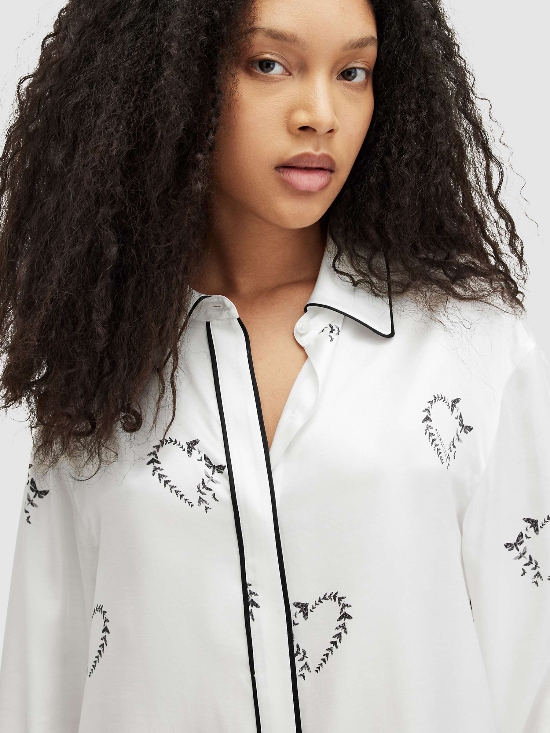 Buy AllSaints Sofi Escalera Pyjama Top, Ecru White Online at johnlewis.com