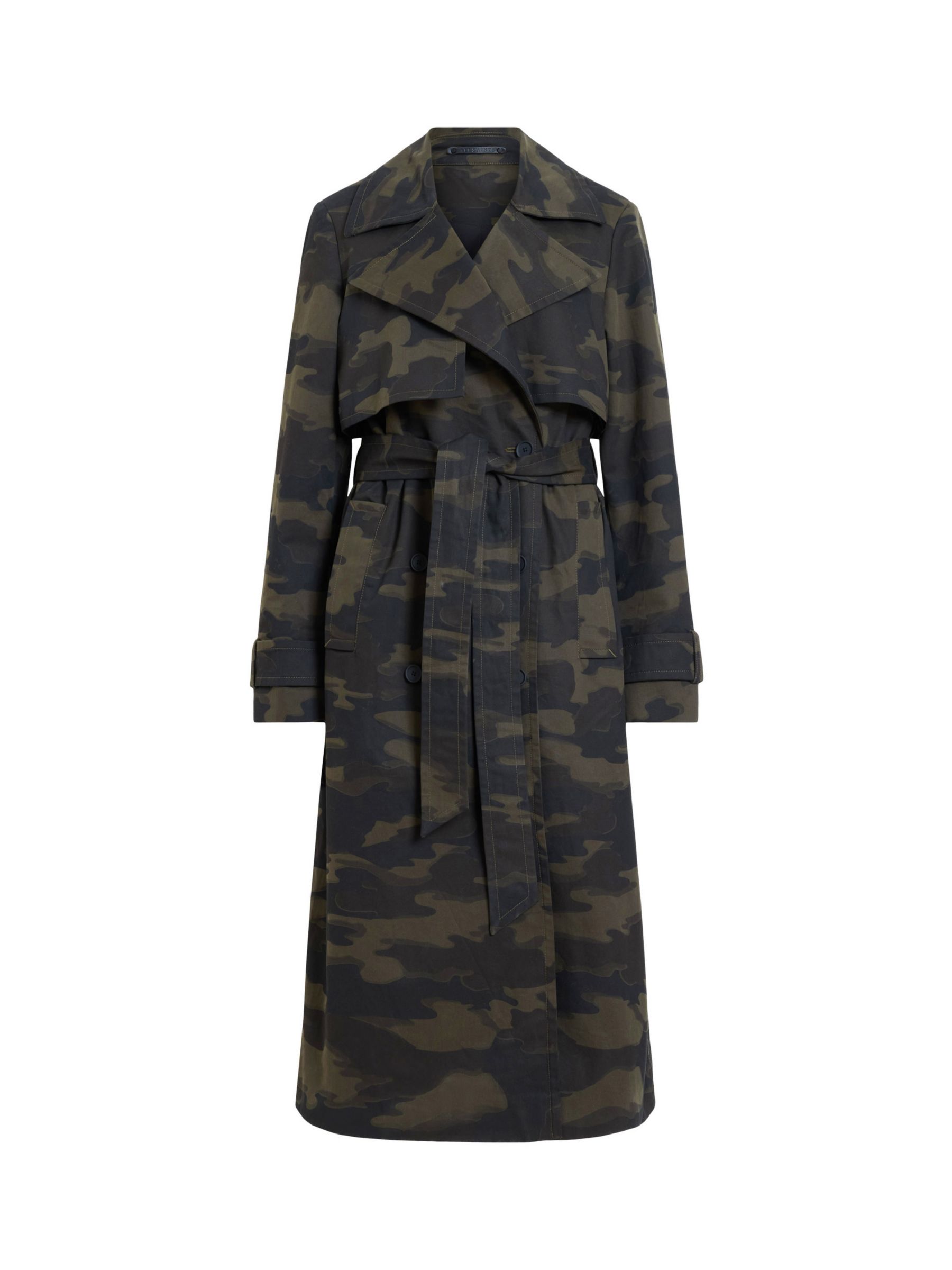 Buy AllSaints Mixie Double Breasted Camouflage Trench Coat, Brown Online at johnlewis.com