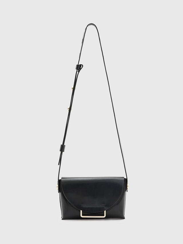 AllSaints Francine Leather Crossbody Bag, Black