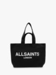 AllSaints Ali East/West Canvas Tote Bag, Black