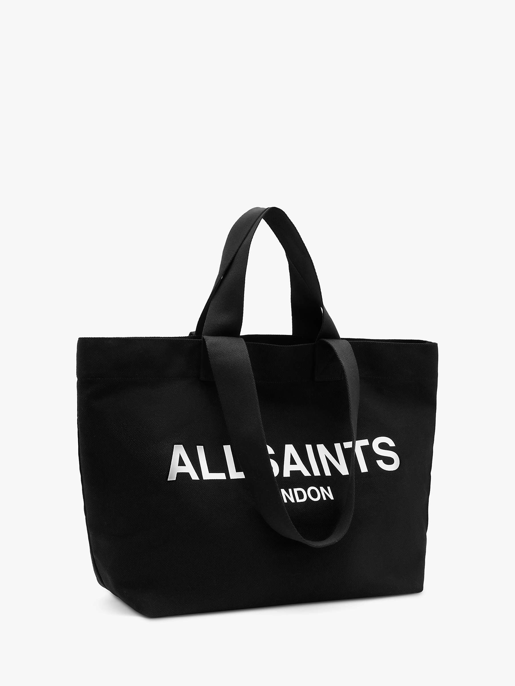 Buy AllSaints Ali East/West Canvas Tote Bag, Black Online at johnlewis.com