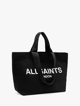 AllSaints Ali East/West Canvas Tote Bag, Black