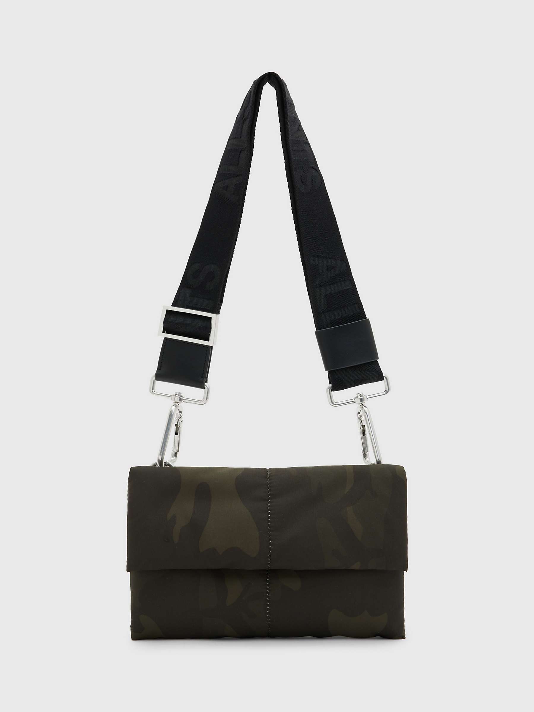 Buy AllSaints Ezra Camouflage Recycled Crossbody Bag, Khaki/Multi Online at johnlewis.com