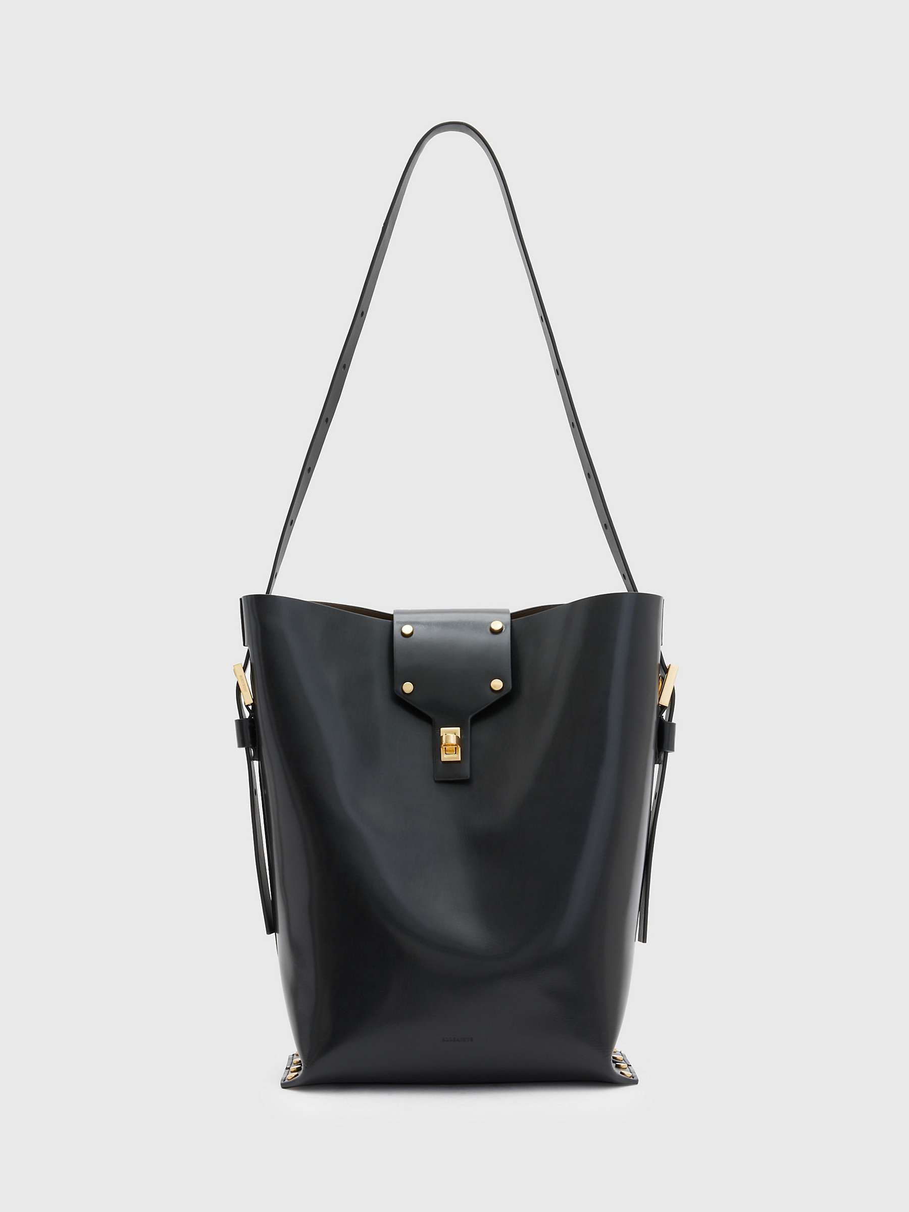 Buy AllSaints Miro Large Leather Bucket Bag Online at johnlewis.com
