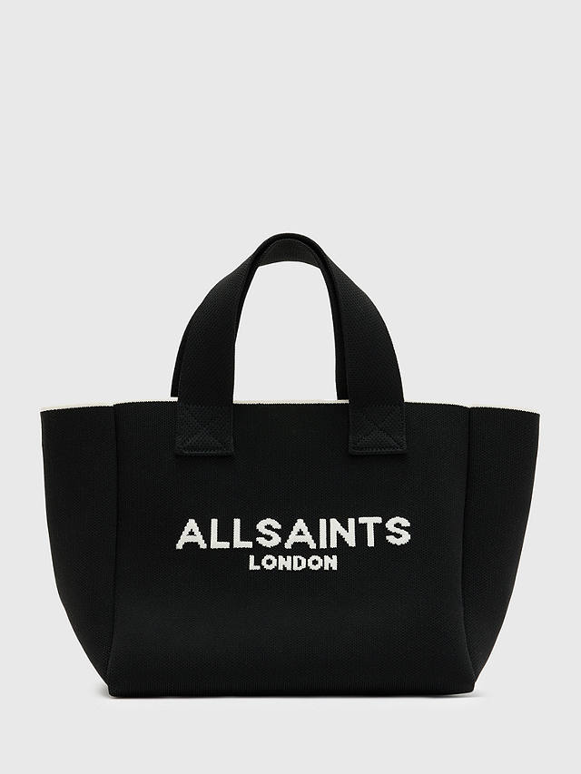 AllSaints Izzy Knitted Recycled Mini Tote Bag, Black