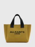AllSaints Izzy Knitted Recycled Mini Tote Bag, Sap Green
