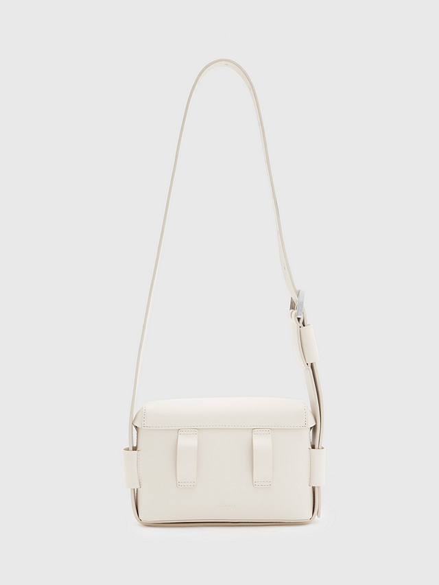AllSaints Frankie Leather Crossbody Bag, Desert White