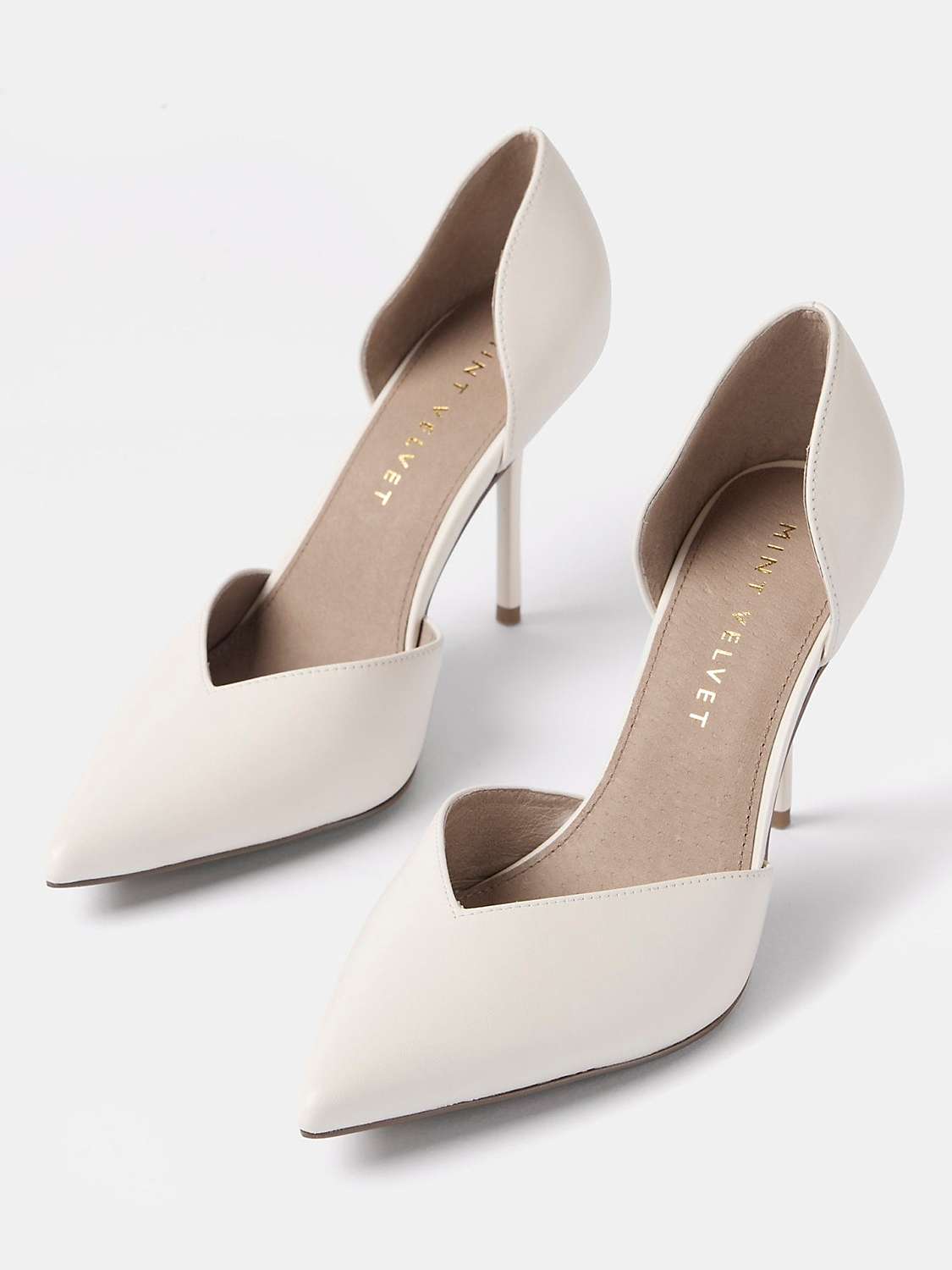 Buy Mint Velvet Two Part Leather Court Shoes, Natural Online at johnlewis.com