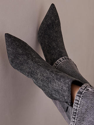 Mint Velvet High Heel Denim Ankle Boots, Dark Grey