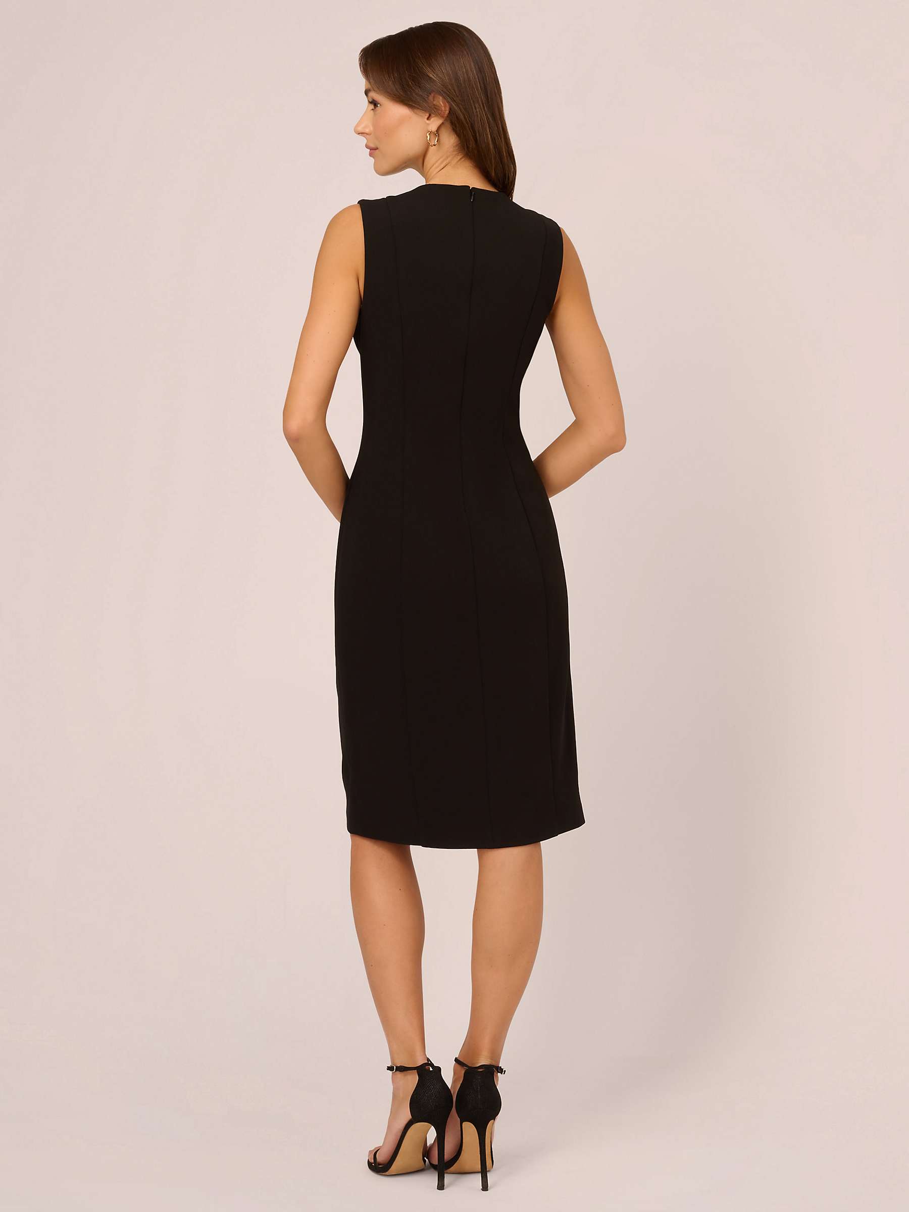 Buy Adrianna Papell  Knit Crepe Midi Dress, Black Online at johnlewis.com
