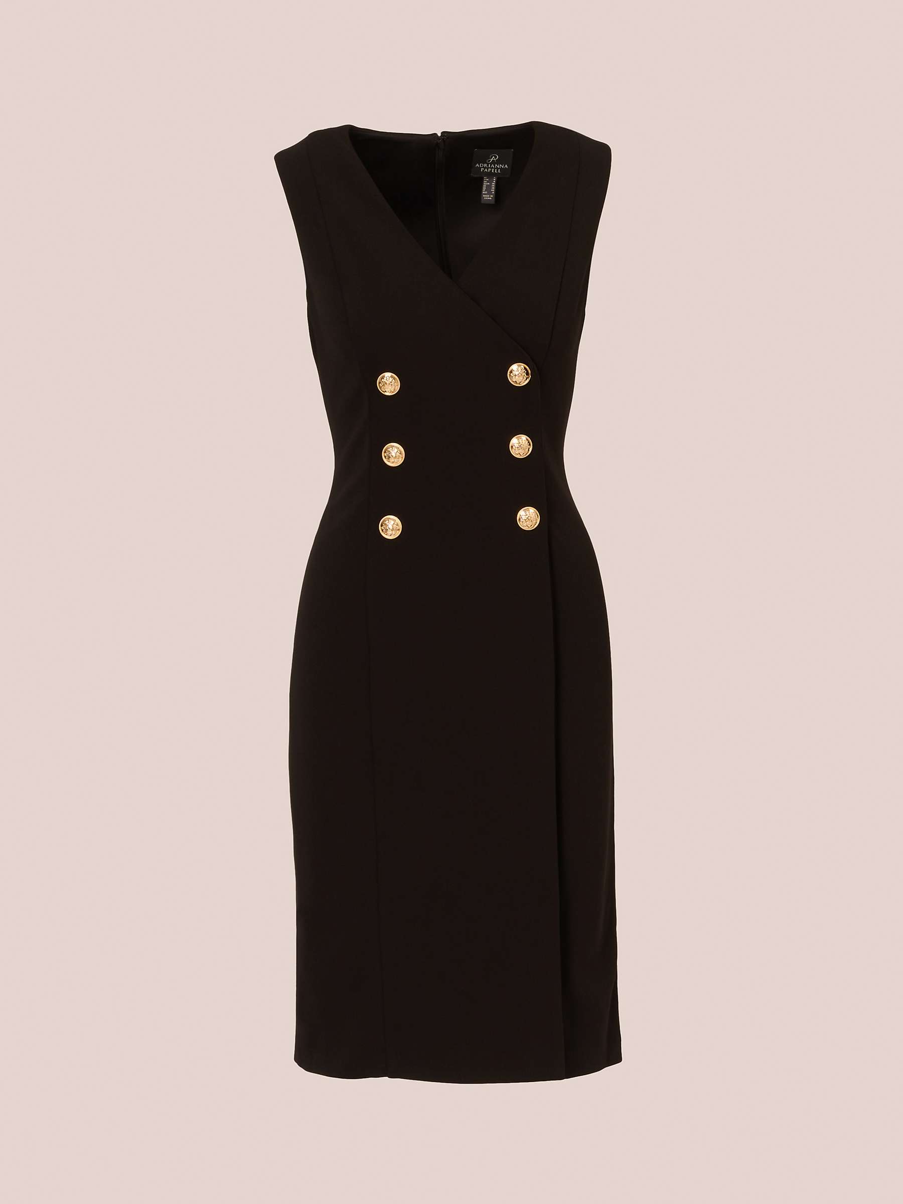 Buy Adrianna Papell  Knit Crepe Midi Dress, Black Online at johnlewis.com