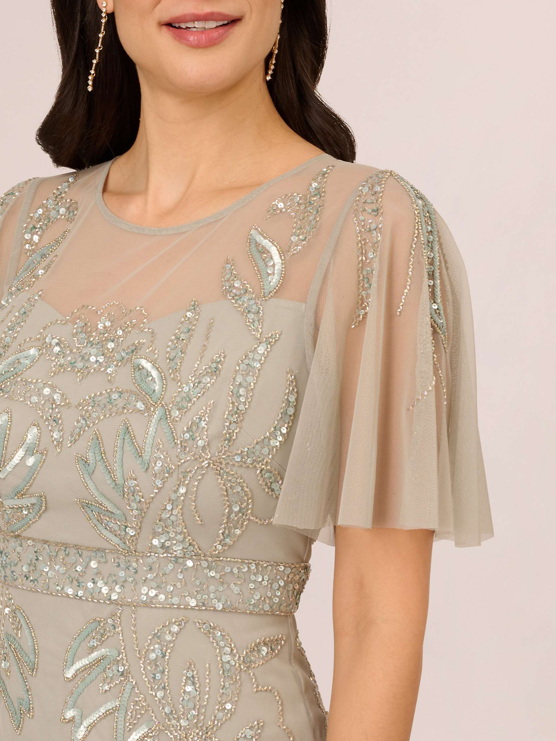 Buy Adrianna Papell Papell Studio Beaded Cocktail Dress, Frosted Sage Online at johnlewis.com