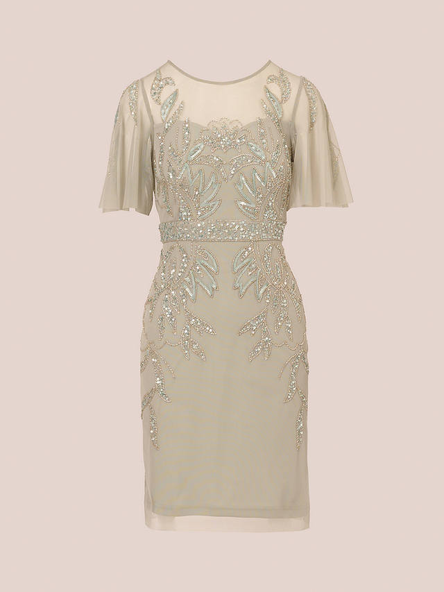 Adrianna Papell Papell Studio Beaded Cocktail Dress, Frosted Sage