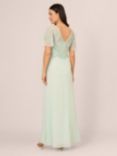 Adrianna Papell Beaded Chiffon Maxi Dress, Mint Glass, Mint Glass