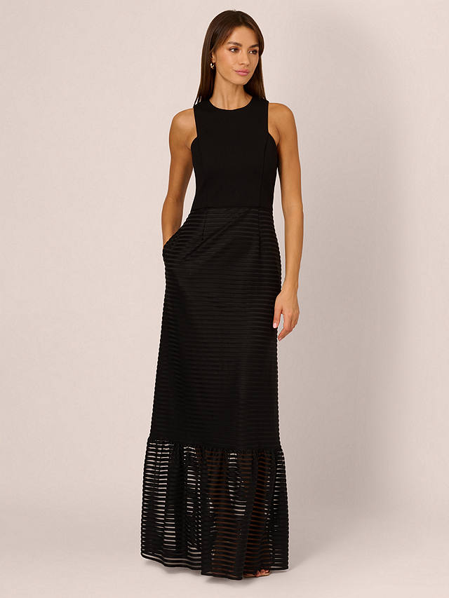 Adrianna by Adrianna Papell Shadow Stripe Maxi Dress, Black