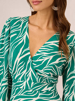 Adrianna Papell Printed Midi Dress, Green/Ivory