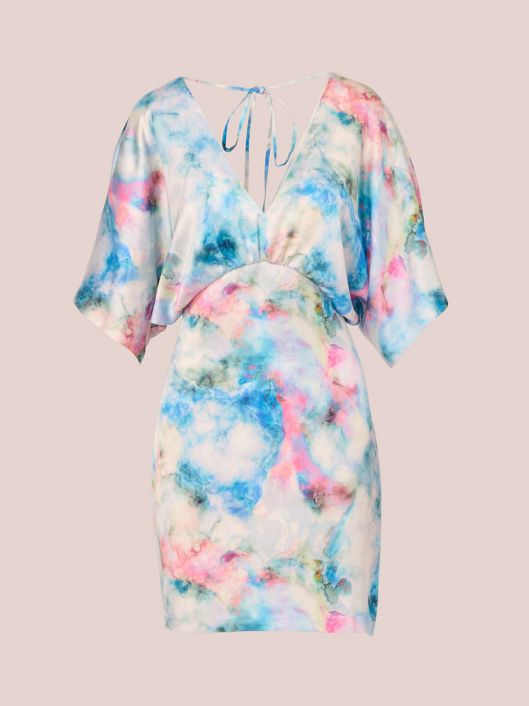 Buy Adrianna by Adrianna Papell Sateen Kimono Mini Dress, Blue/Multi Online at johnlewis.com