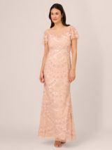 Adrianna Papell Studio Beaded Blouson Maxi Dress Rose Blush 6