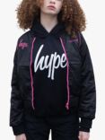 Hype Kids' HYPE. x Ed Hardy Reversible Roaring Tiger Bomber Jacket, Black/Pink