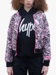 Hype Kids' HYPE. x Ed Hardy Reversible Roaring Tiger Bomber Jacket, Black/Pink