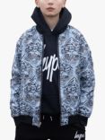 Hype Kids' HYPE. x Ed Hardy Reversible All Over Tiger Souvenir Jacket, Black