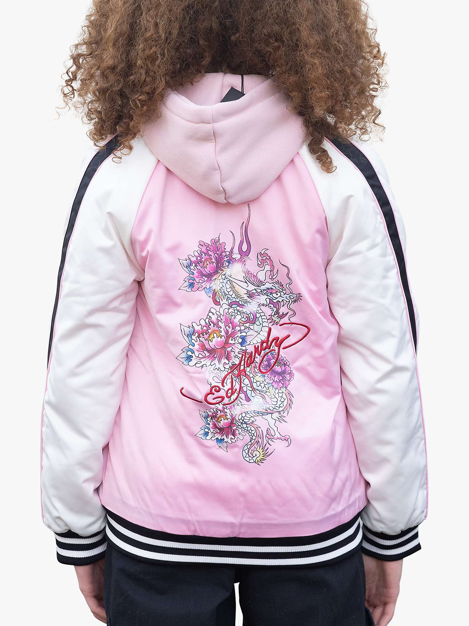 Buy Hype Kids' HYPE. x Ed Hardy Floral Dragon Souvenier Jacket, Pink Online at johnlewis.com