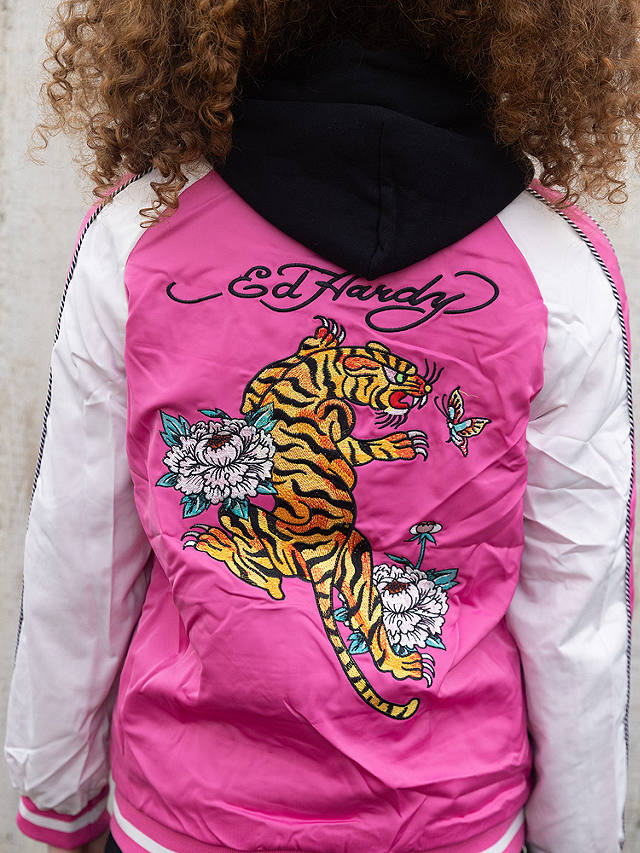 Hype Kids' HYPE. x Ed Hardy Tiger Souvenir Jacket, Pink
