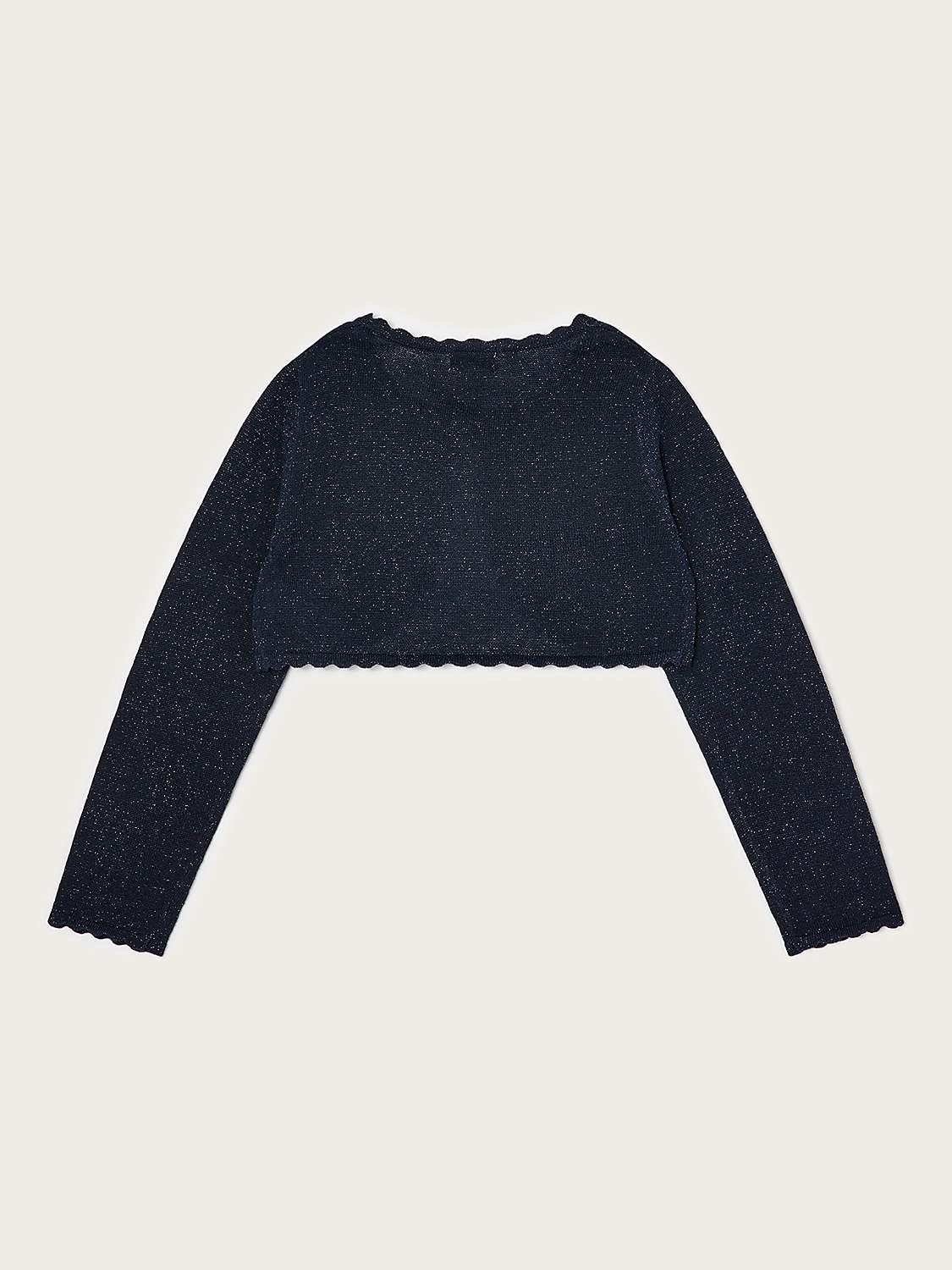 Buy Monsoon Kids' Niamh Scollop Sparkle Cardigan, Navy Online at johnlewis.com