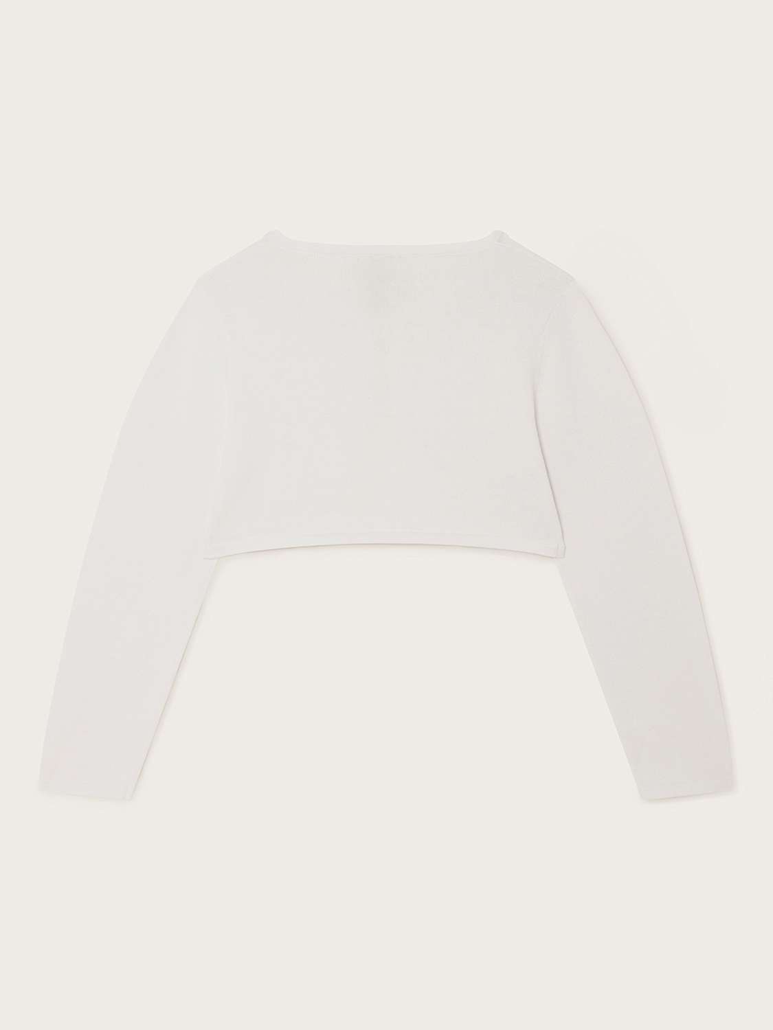 Buy Monsoon Kids' Scatter Pearl Cotton Cardigan, White Online at johnlewis.com