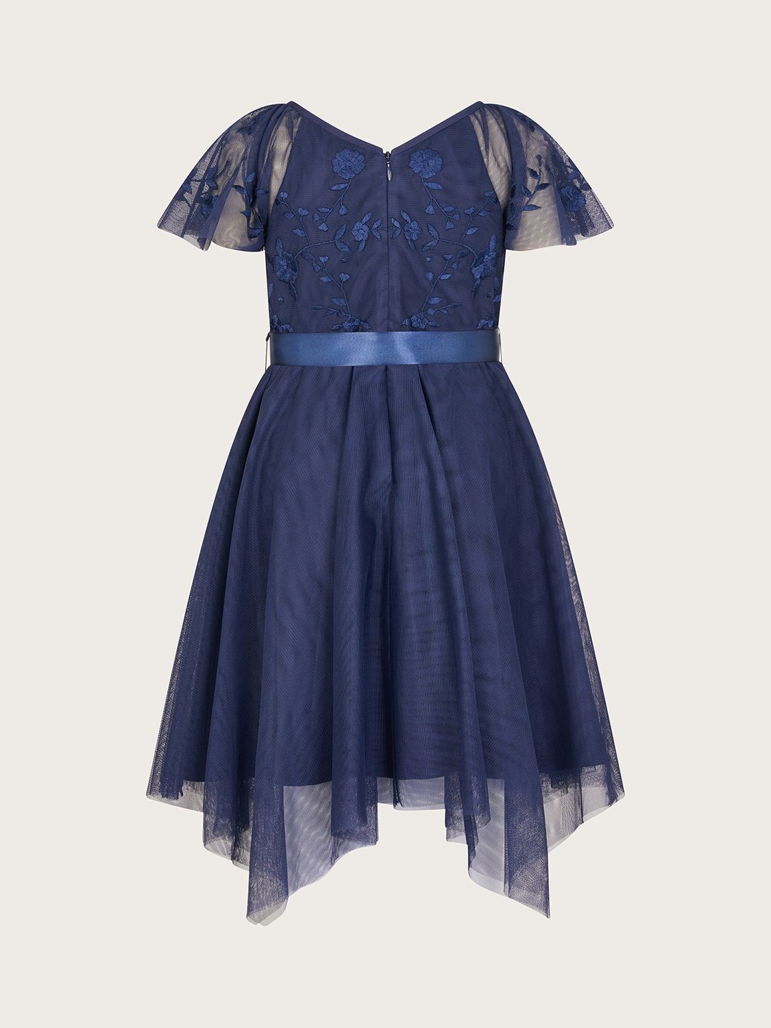 Buy Monsoon Kids' Amelia Embroidered Dress, Navy Online at johnlewis.com