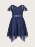 Monsoon Kids' Amelia Embroidered Dress, Navy