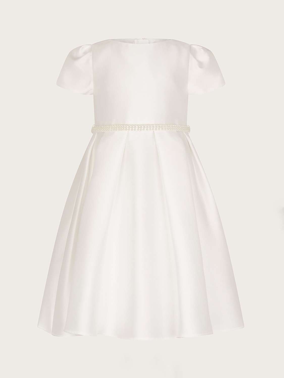 Buy Monsoon Kids' Henrietta Pearl Belt Occasion Dress, Ivory Online at johnlewis.com