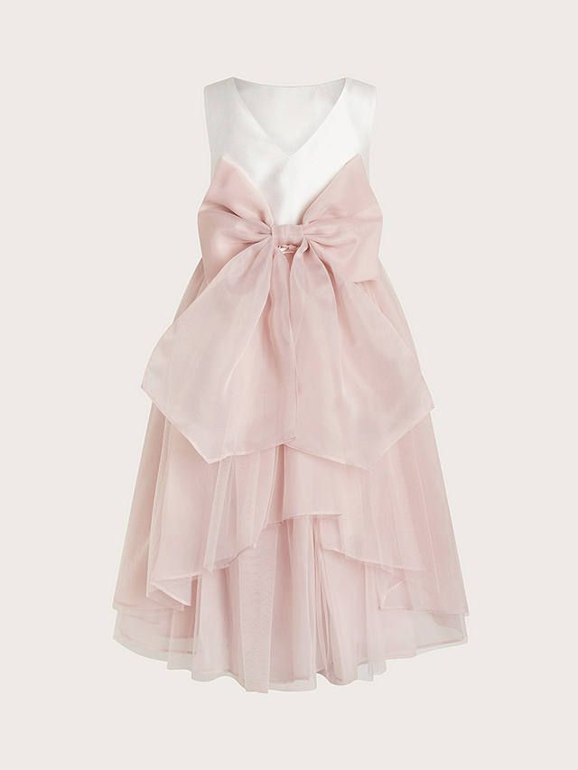 Monsoon Kids' Olivia Organza Dress, Dusky Pink