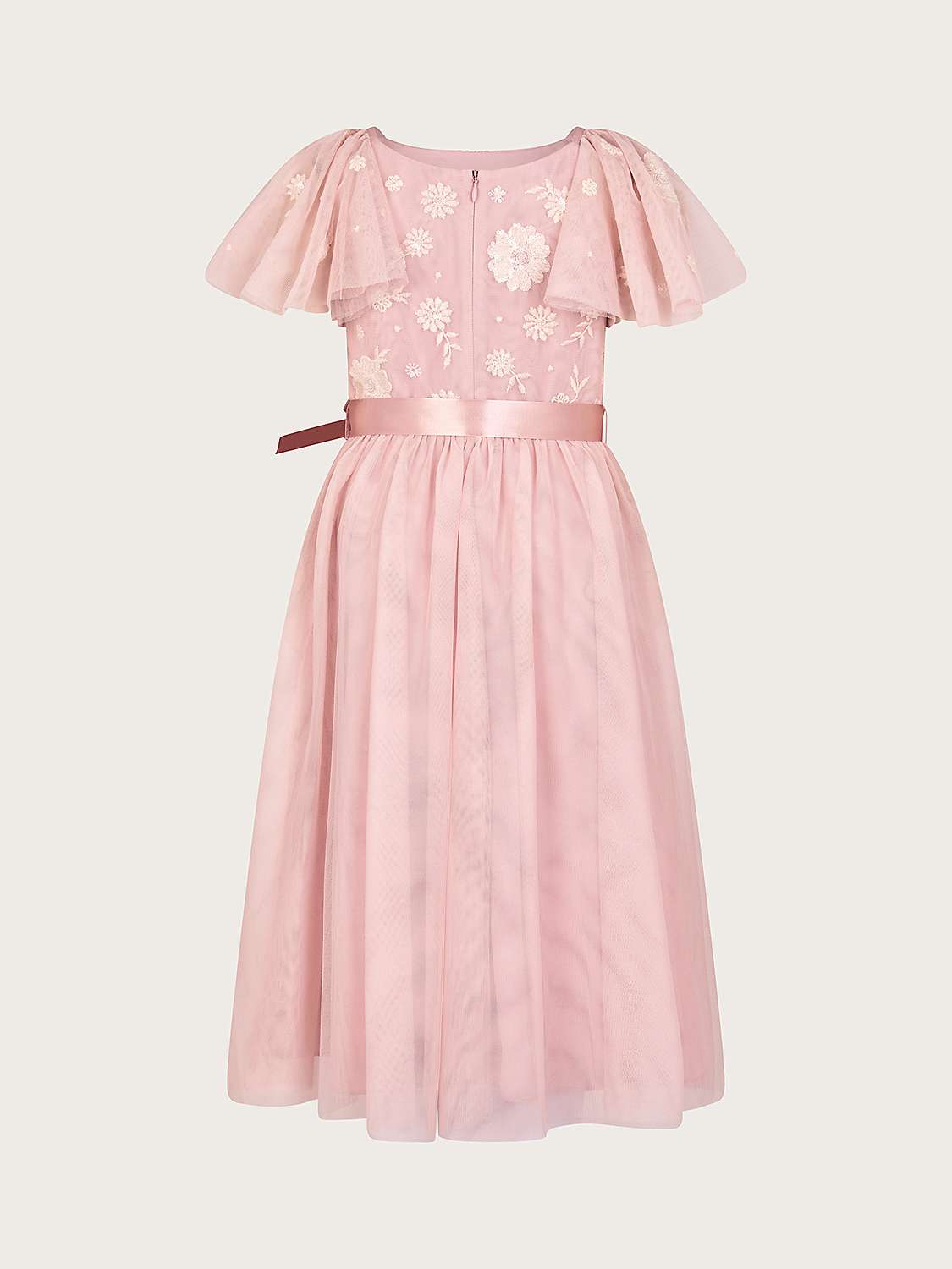 Buy Monsoon Kids' Giselle Floral Sequin Embellished Occasion Dress, Dusky Pink Online at johnlewis.com