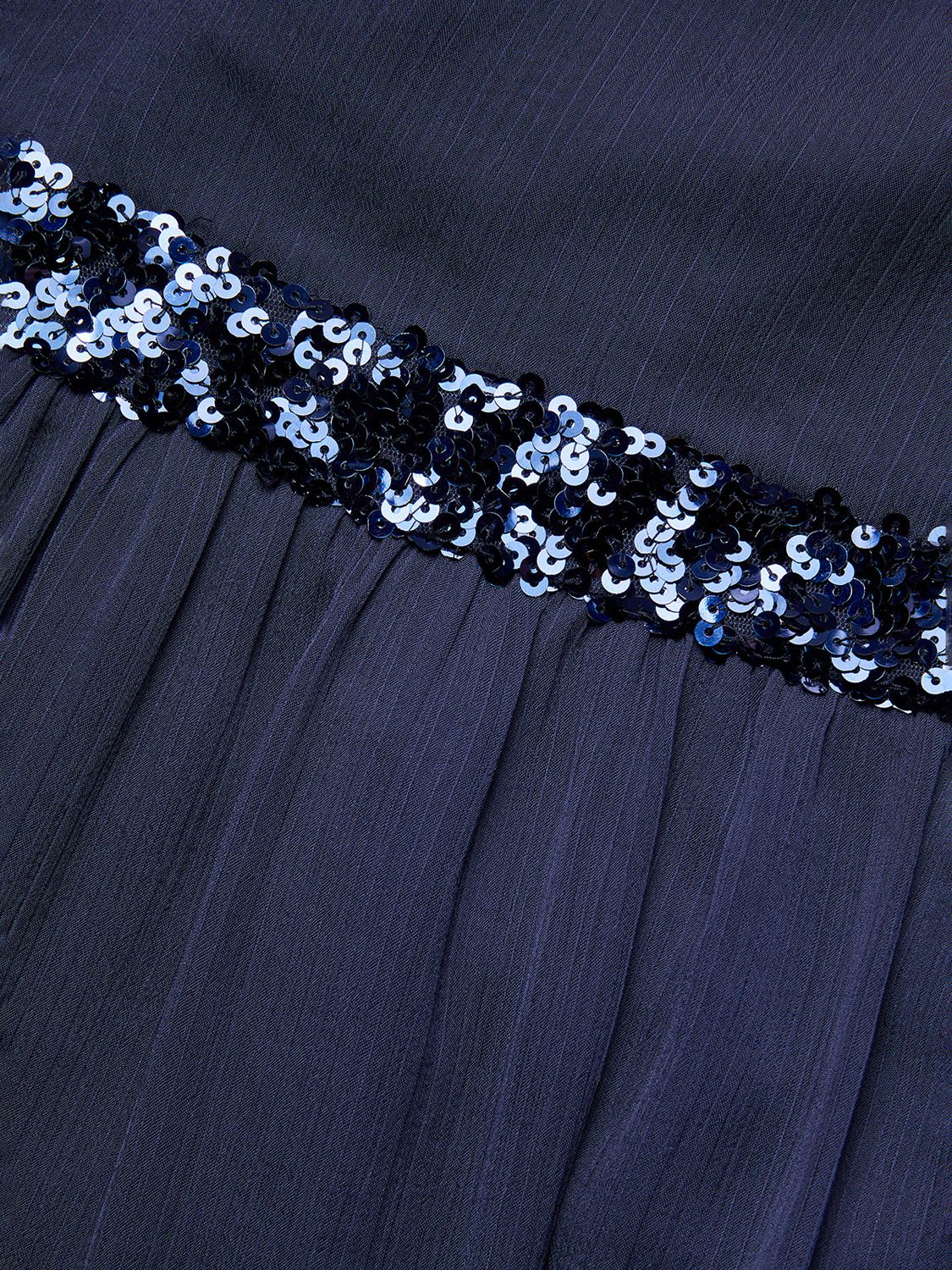 Buy Monsoon Kids' Ruby Ruffle Tiered Prom Dress, Navy Online at johnlewis.com