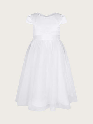 Monsoon Kids' Tulle Communion Dress, White