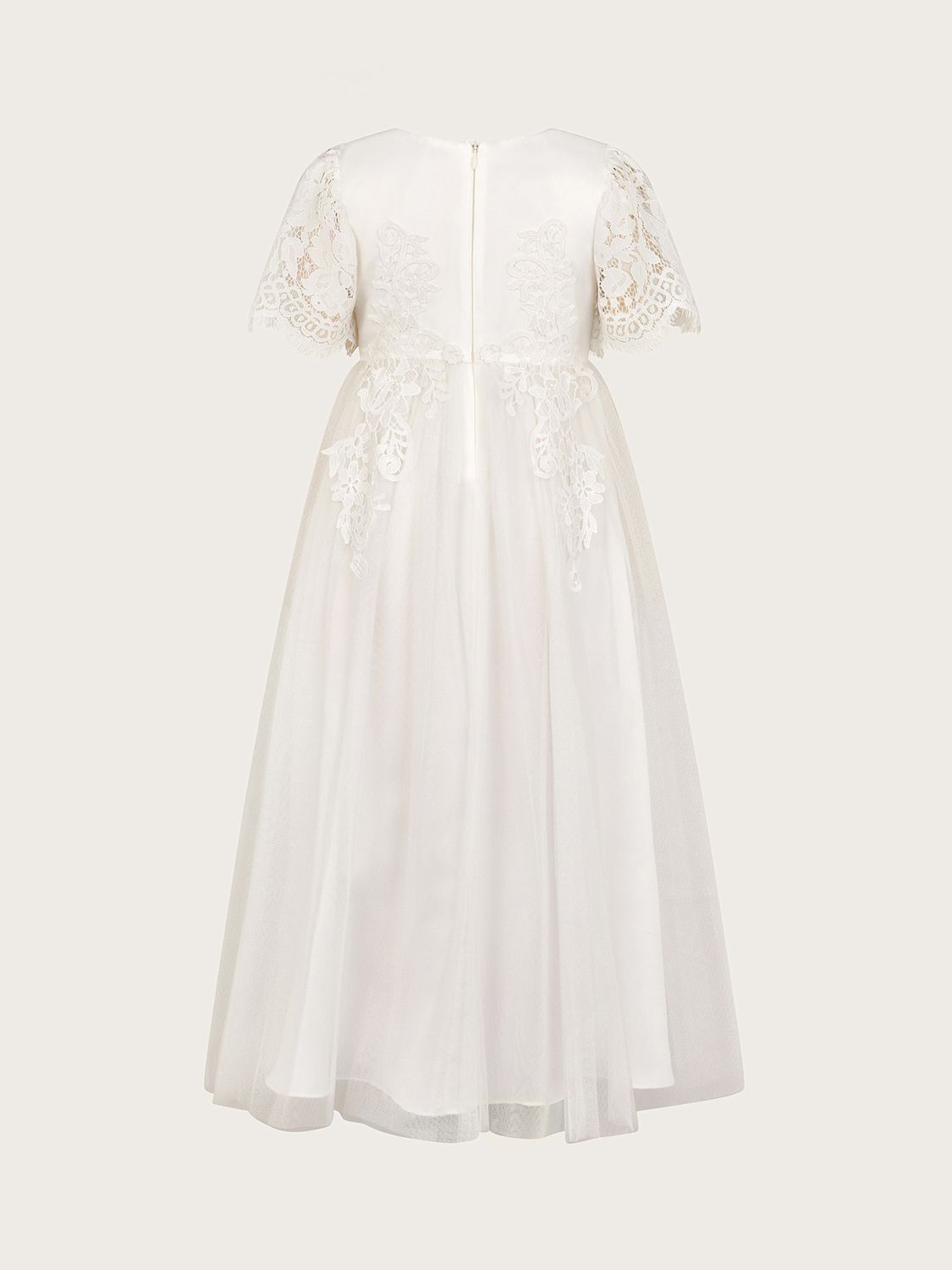 Monsoon Kids' Lourdes Lace Communion Maxi Dress, White, 3 years