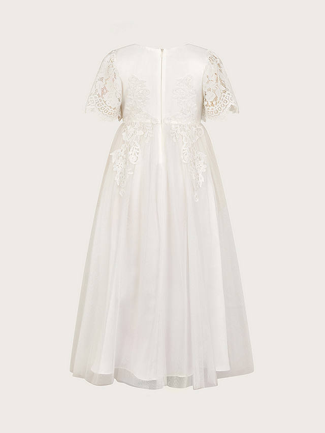 Monsoon Kids' Lourdes Lace Communion Maxi Dress, White