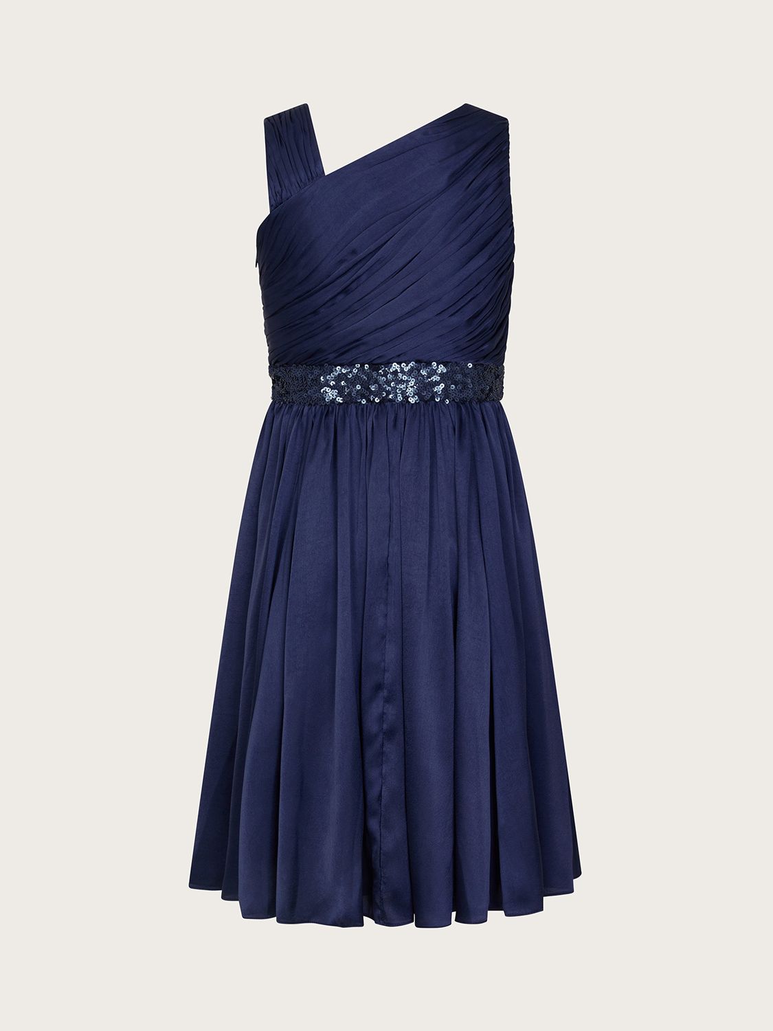 Buy Monsoon Kids' Abigail Satin One Shoulder Occasion Dress Online at johnlewis.com