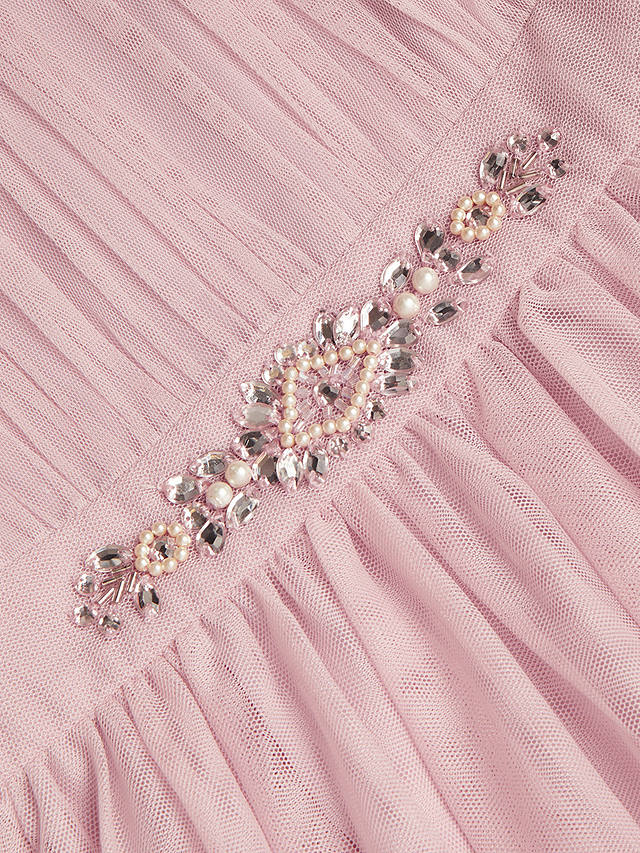 Monsoon Kids' Penelope Belted Dress, Pale Pink