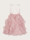 Monsoon Kids' Lace Bodice CanCan Ruffle Party Dress, Pink