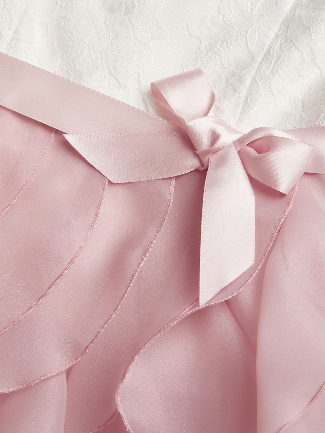 Monsoon Kids' Lace Ruffle Dress, Pink at John Lewis & Partners