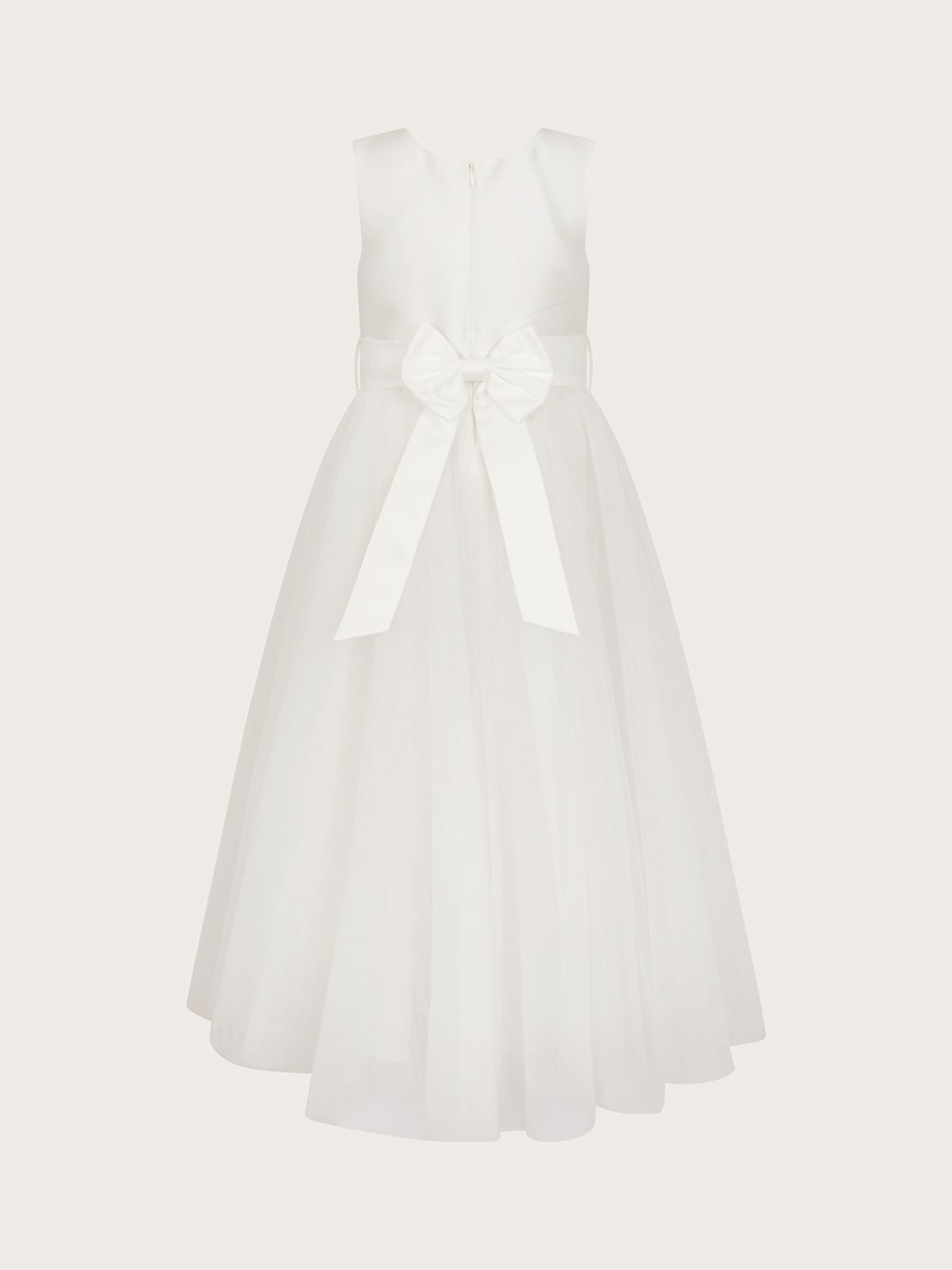 Buy Monsoon Kids' Bernadette Tulle Embroiderd Occasion Maxi Dress, Ivory Online at johnlewis.com