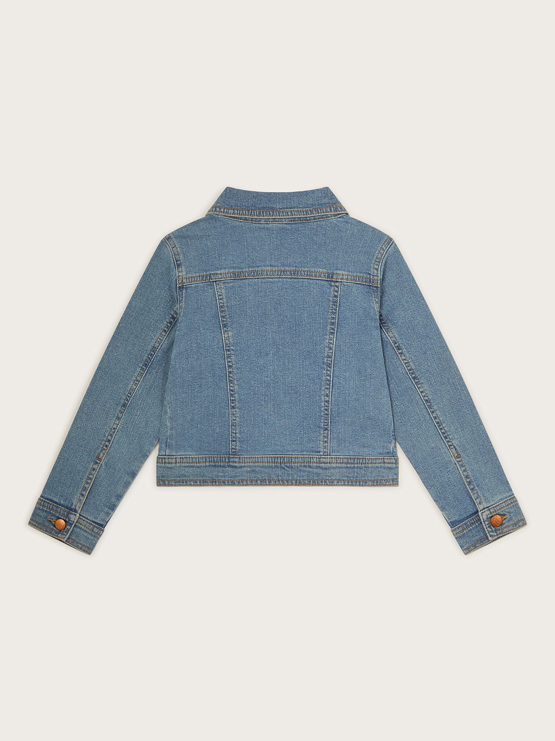 Buy Monsoon Kids' Plain Cropped Denim Jacket, Blue Online at johnlewis.com