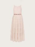 Monsoon Kids' Fiorella Ruffle Prom Dress, Pale Pink, Pale Pink