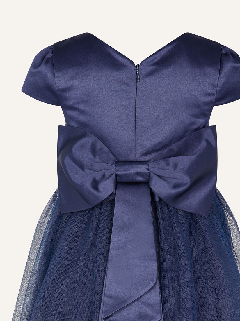 Buy Monsoon Kids' Tulle and Satin Bridesmaid Dress, Navy Online at johnlewis.com