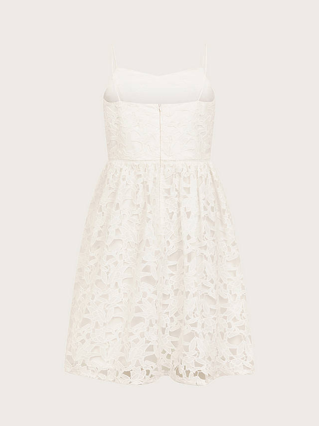 Monsoon Kids' Corded Lace Prom Dress, Ivory