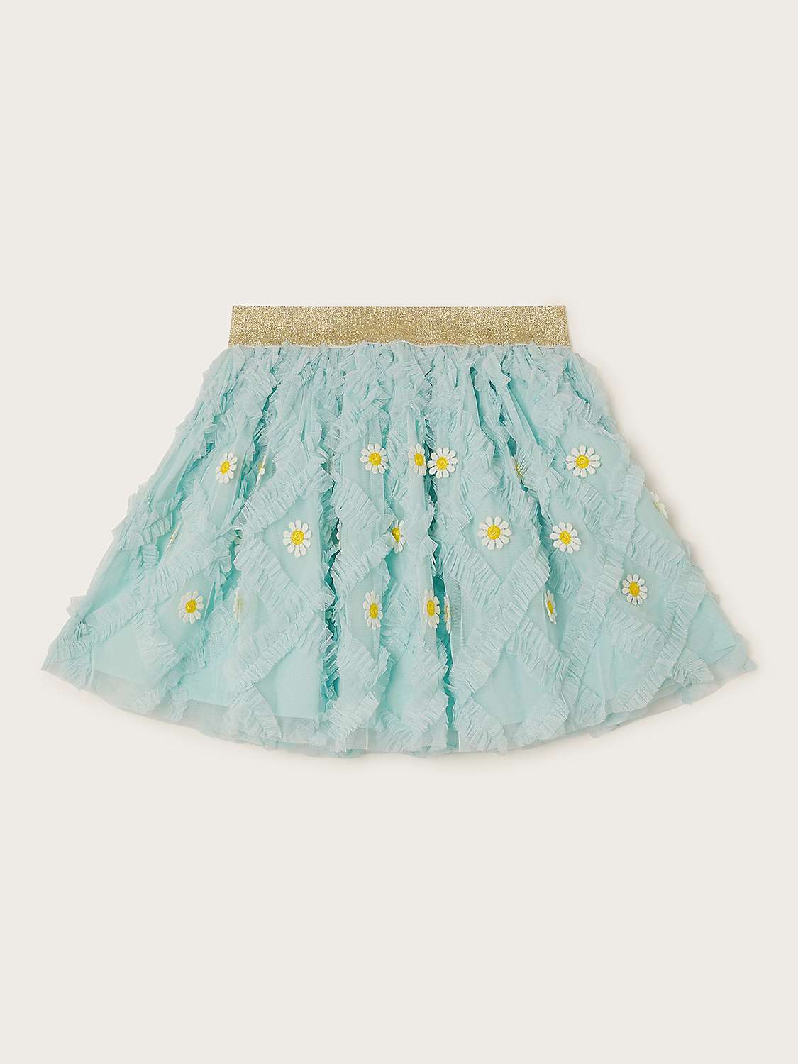 Buy Monsoon Kids' Floral Ruffle Disco Skirt, Aqua Online at johnlewis.com