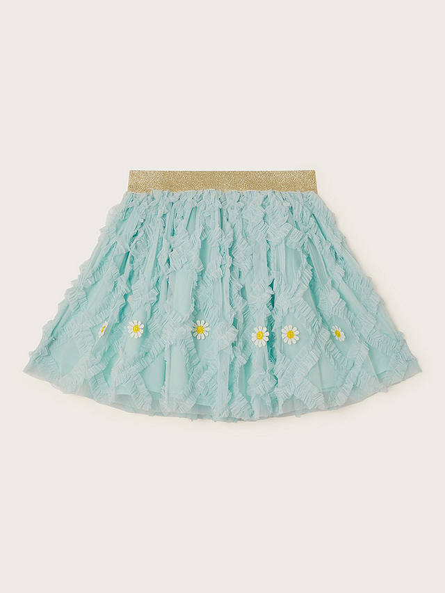 Monsoon Kids' Floral Ruffle Disco Skirt, Aqua
