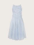 Monsoon Kids' Truth Ruffle Sequin Occasion Dress, Pale Blue